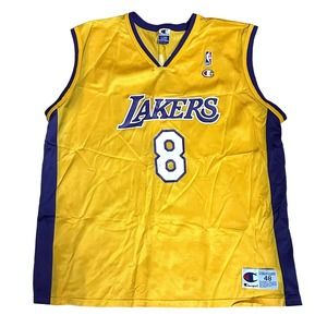 Vtg Kobe Bryant Champion Jersey sz 48 gold Los Angeles